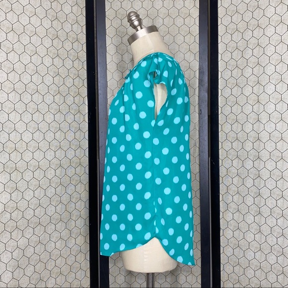 LC Lauren Conrad Semi Sheer Polka Dot Blouse - Picture 2 of 9